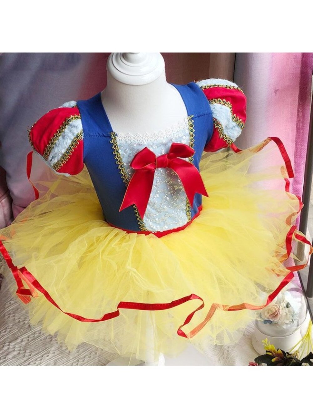 Girls Ballet Tutu Dance Dress Snow White Princess Cosplay Costume 140 CM Size L